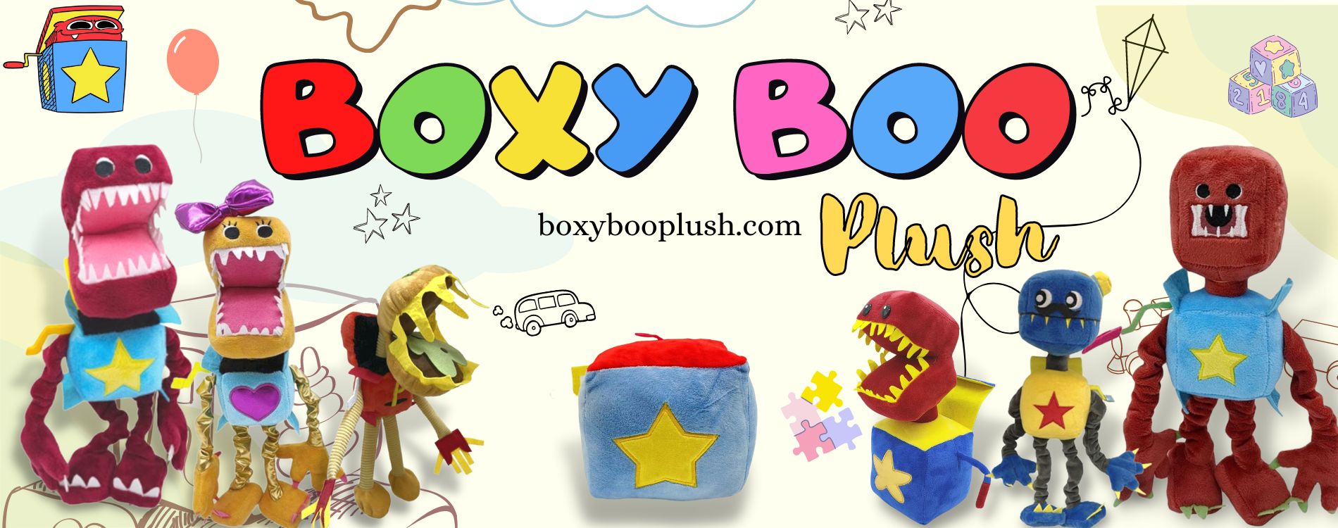 boxy boo plush banner