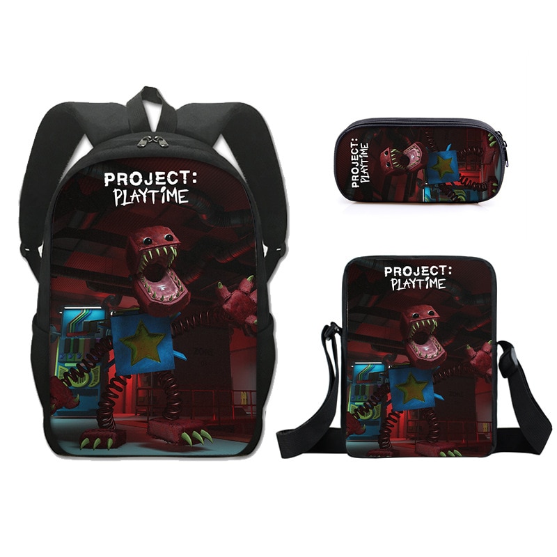 Three Piece Set Project Playtime Boxy Boo Large Double Capacity Shoulder Bag Pencil Bag Small Satchel 3 - Boxy Boo Plush